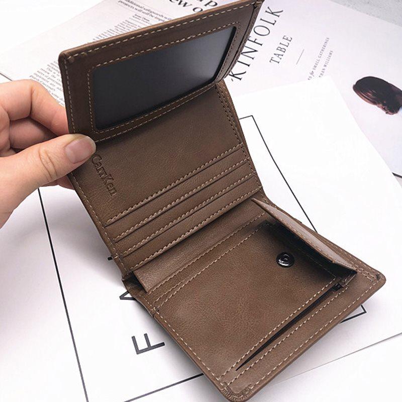 Vertical Wallet For Men In Personalized Photo Retro Leather
